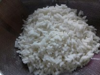 drained boiled rice