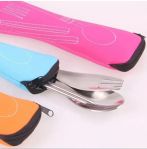Travel Stainless Steel Outdoor Camping Cutlery Set. Spoon, fork and chopsticks.
