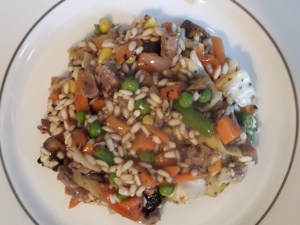 Beef Risotto and Veg.